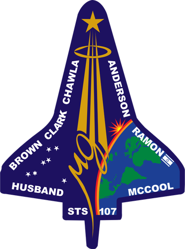Grafika wektorowa z insygniami lotu STS-107